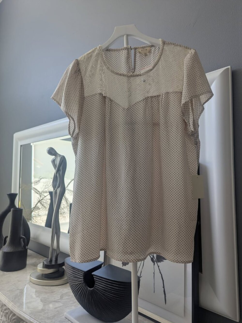 Perch by Blu Pepper Polka Dot Lace Blouse – Size 3XL
